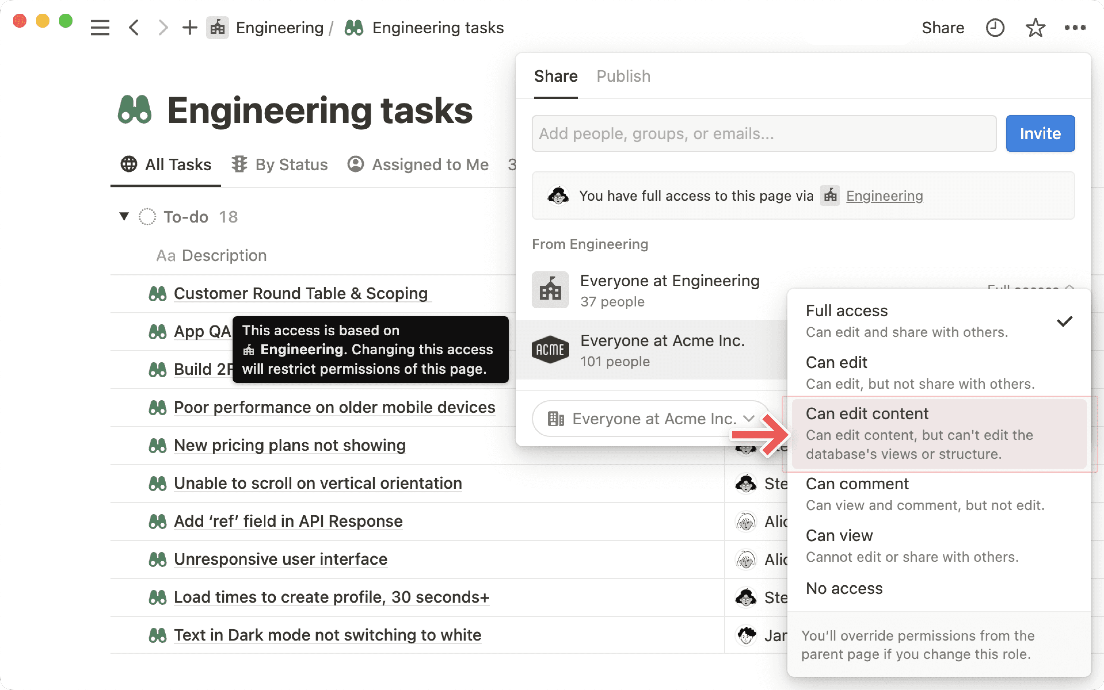 Can edit content screenshot